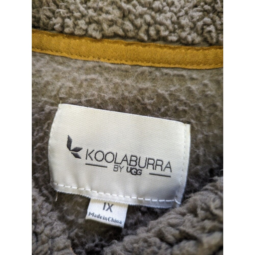 Koolaburra by UGG Brushed Back Sherpa Cozy Shacket Shirt Jacket Olive Green 1X - Picture 5 of 9